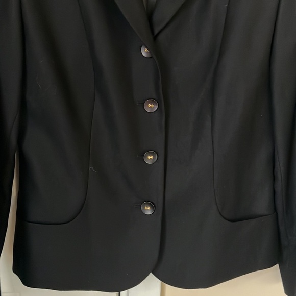 Pendleton Petite 100% Virgin Wool Black Blazer Four Button Closure Size 6 - Picture 4 of 9